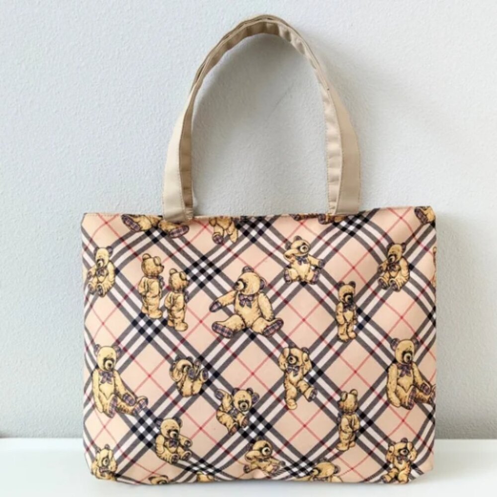 Vintage Burberrys Teddy Bear Canvas Tote